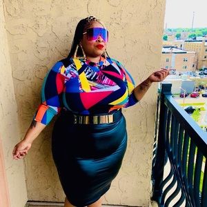 Leather Like Knee Length Skirts